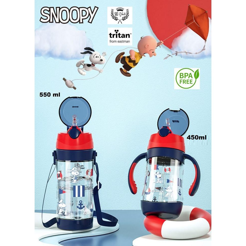 

BOTOL MINUM ANAK TRITAN BPA FREE 550 ML SNOOPY ORIGINAL dengan sedotan