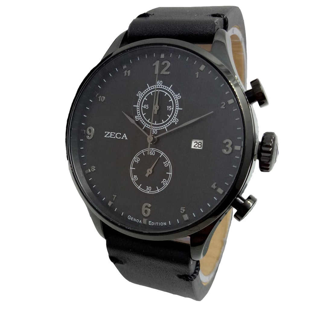 Zeca 2017 Jam Tangan Kasual Pria Murah Anti Air - Quartz - Chronograph - Tali Kulit - Original Watch