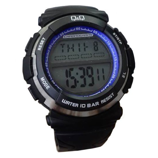 Q&Q Digital Watch M159J Jam Tangan Sport Pria Murah Anti Air - Tali Karet - Original