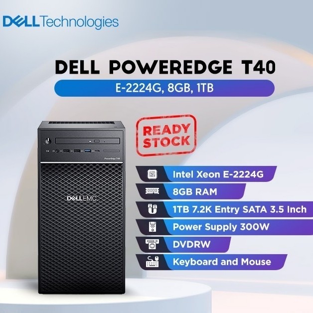 READY SERVER DELL PowerEdge T40 (E2224G 8GB 1TB)