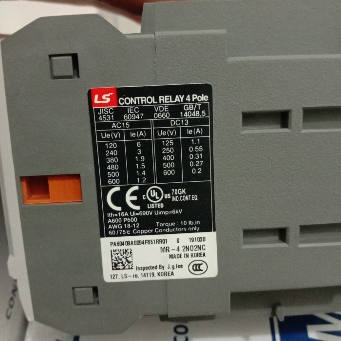 READY kontaktor relay ls MR-4 4p 16a 220vDC Original
