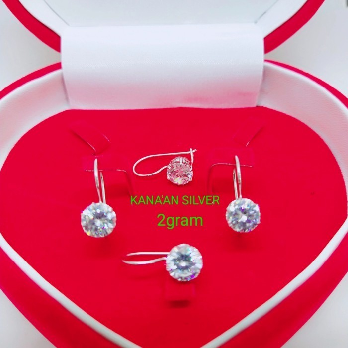 ANTING PERAK ASLI 925 ANTING DESI 2GRAM SILVER LAPIS EMAS MURNI