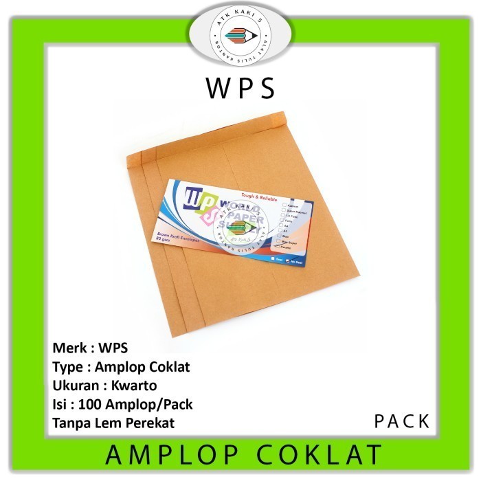 

HRG DISKON Amplop Coklat Ukuran Kwarto WPS ( 21 x 27 cm )