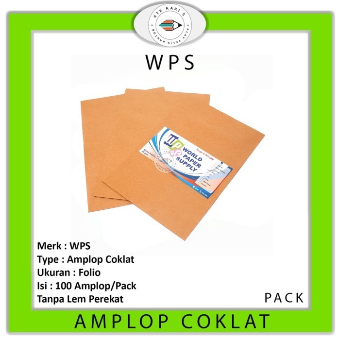 

HOT SALE KHUSUS GOSEND!!! Amplop Coklat Ukuran Folio WPS ( MIN.10 )