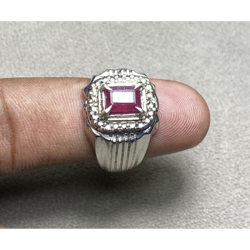 cincin batu ruby corundum natural rubi mozambique africa ukuran kecil dim 7x5