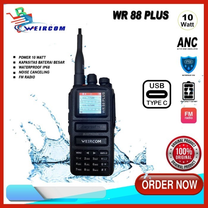 HT WEIRCOM WR88 PLUS 10 WATT DUALBAND WATERPROOF WEIRCOM WR 88 PLUS