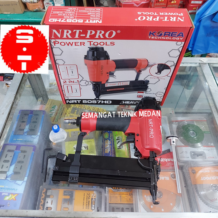 

TERMURAH - NRT5057HD AIR NAILER GUN STAPLES NAILER 2 FUNGSI 2in1 NRT PRO 5057 HD