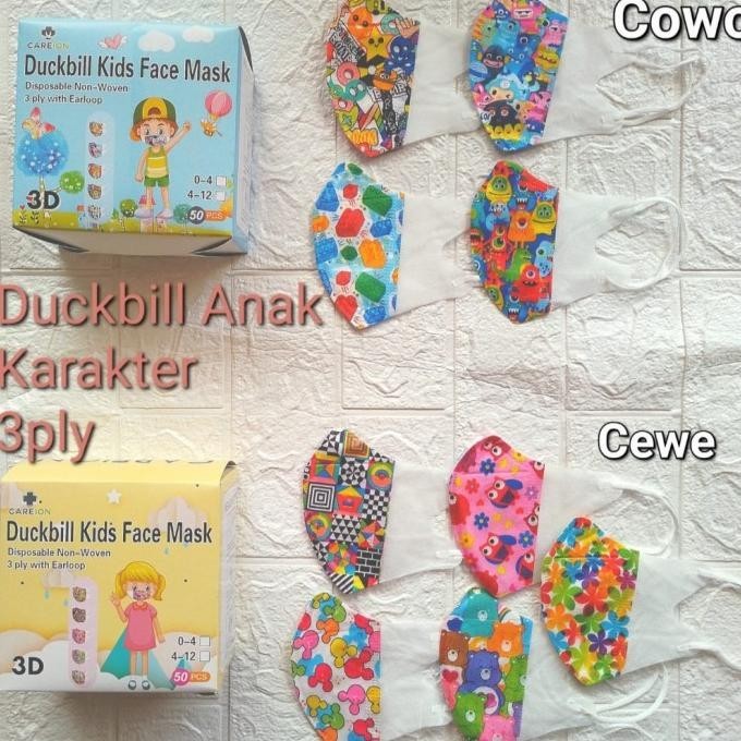 Special masker duckbill anak 50pcs masker duckbill anak motif duckbill kids
