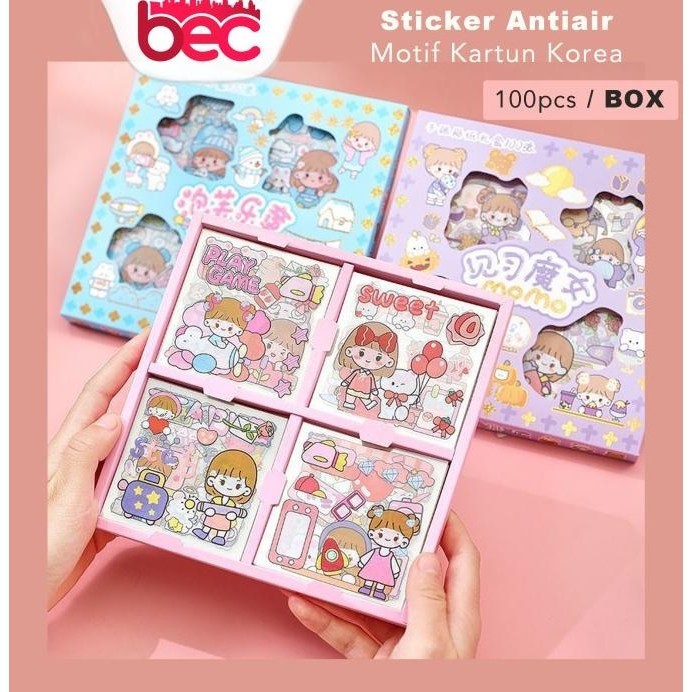 

100 Lembar Stiker Motif Momo Kartun Korea Lucu Anti Air Dekorasi Diy