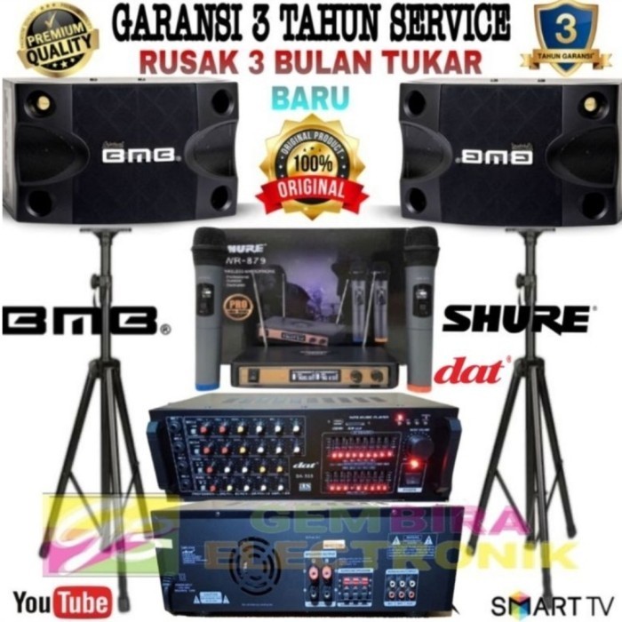 PAKET SOUND BMB 8 INCH KARAOKE SET AMPLIFIER DAT ORIGINAL