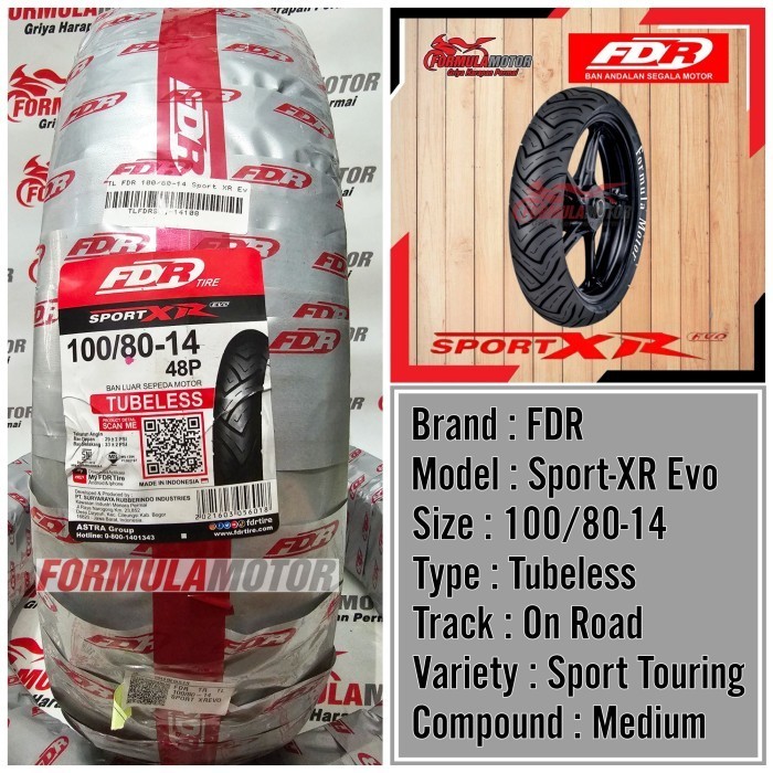 100/80-14 Ban FDR Sport XR Evo - Ban Motor Ring 14 Tubeless