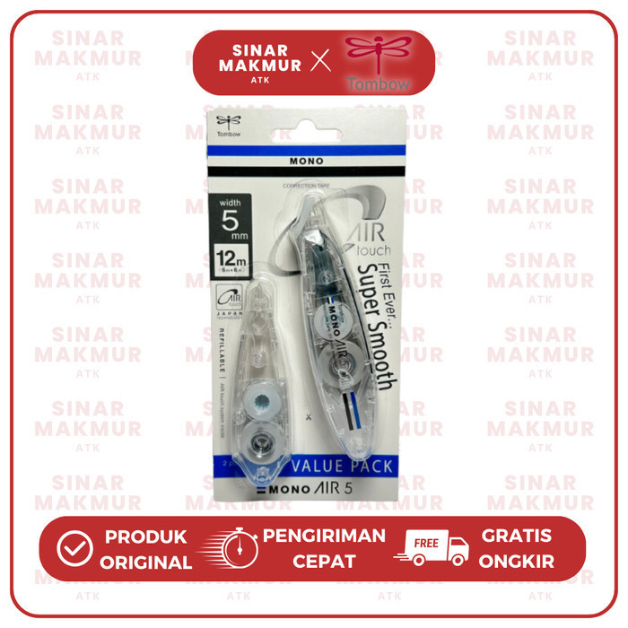 

Correction Tape/Tipex Kertas Mono Air 5 Pen Type 5Mm x 6M Tombow(Pcs) -fo3