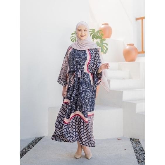 Baju Batik Wanita Dress Kaftan Batik Hijab Syari Muslim Jumbo Modern