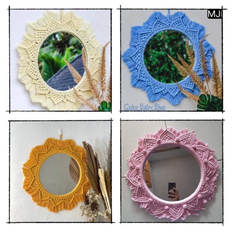 Cermin Macrame / Kaca Cermin Gantung / Kaca Cermin Dinding