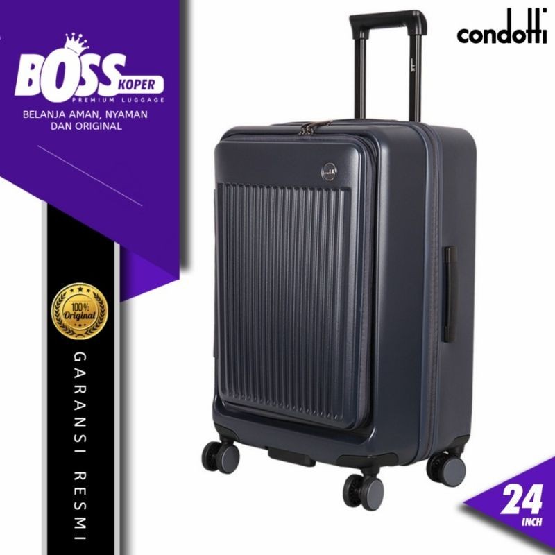 Koper 24 Inch Buka Depan CONDOTTI Hardcase Medium Size Expand Original