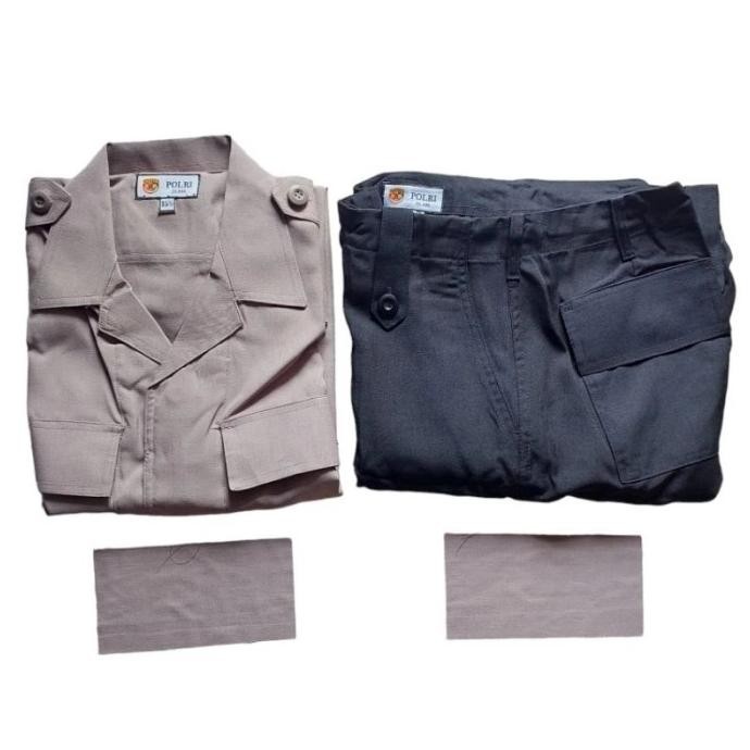 1 stel PDL coklat jatah Polri / baju satpam