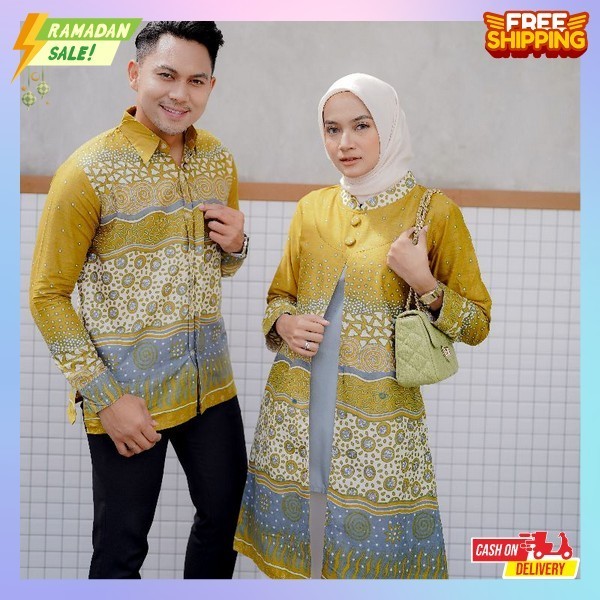 Couole Psangan Sarimbit Baju Lebaran Ayah Ibu Sarimbit Keluarga Bsju Muslim Satu Pasang Bhaju Dan Ko