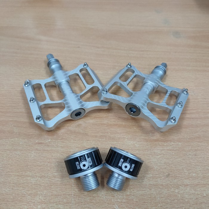 PEDAL QUICK RELEASE KFISHER BEARING PEDAL SEPEDA SILVER