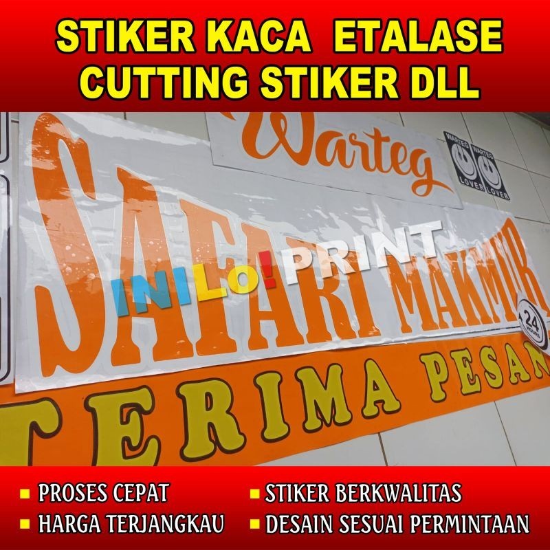 Stiker  Kaca Gerobak -  Cutting Stiker Etalase -  Nasi Padang - Somay - Bakso - Nasi Goreng - Dll