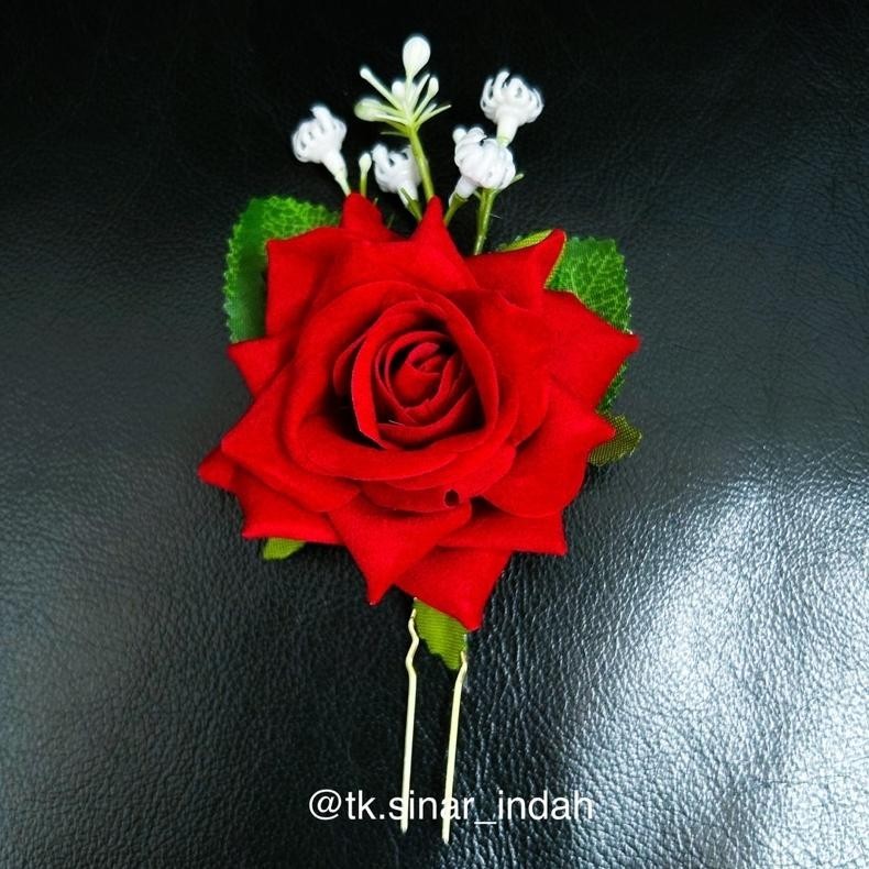 [KONDE] Tusuk Bunga Mawar Bludru Import TERLARIS