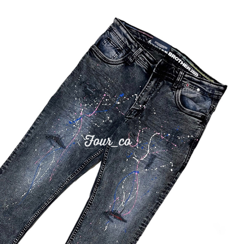 NEW LAUNCHING TERMURAH CELANA JEANS Celana Jeans Panjang Ripped Five Brother Slimfit Terbaru