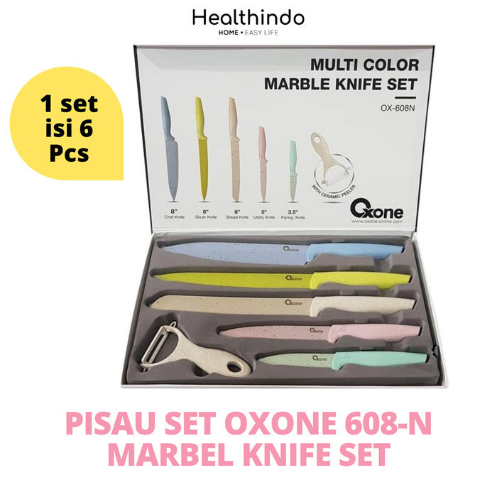 Terlaris Pisau Set Marbel Pisau Set Oxone Pisau Ox-608N Ox 608 Pisau Dapur Promo Terbaru