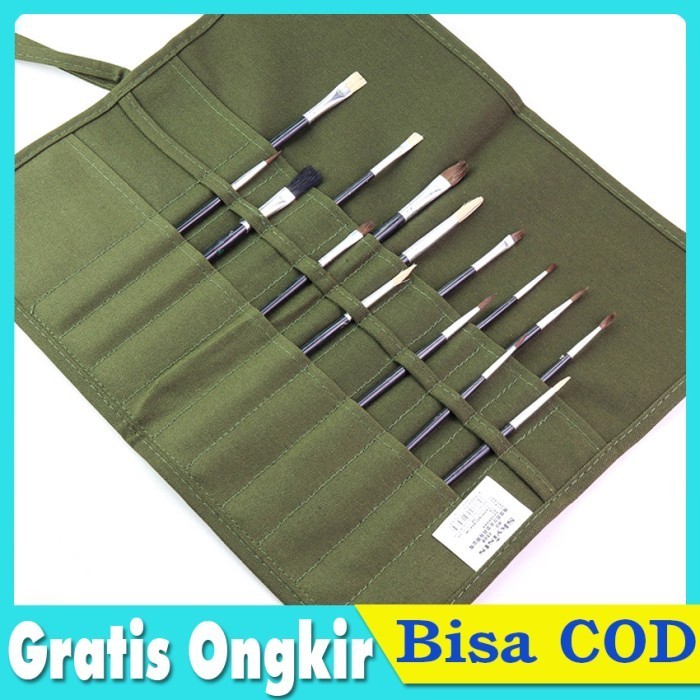 

Terlaris Tas Kanvas Tempat Penyimpanan Kuas Lukis Paint Brush Travel Portable Promo Terbaru