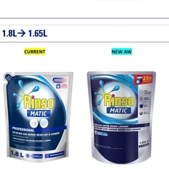 MURAH Rinso matic professional 1,8 1.8 liter cair 1 dus isi 6