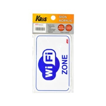 

Kris Sign Acrylic Label Sticker Anodized Stiker Free Wifi Zone Best