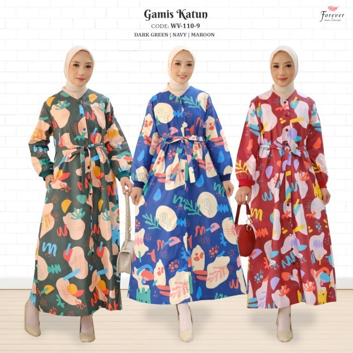 HOT PROMO Gamis FOREVER Sweet Concept Label Hitam Exclusive Black WV 110 - 9