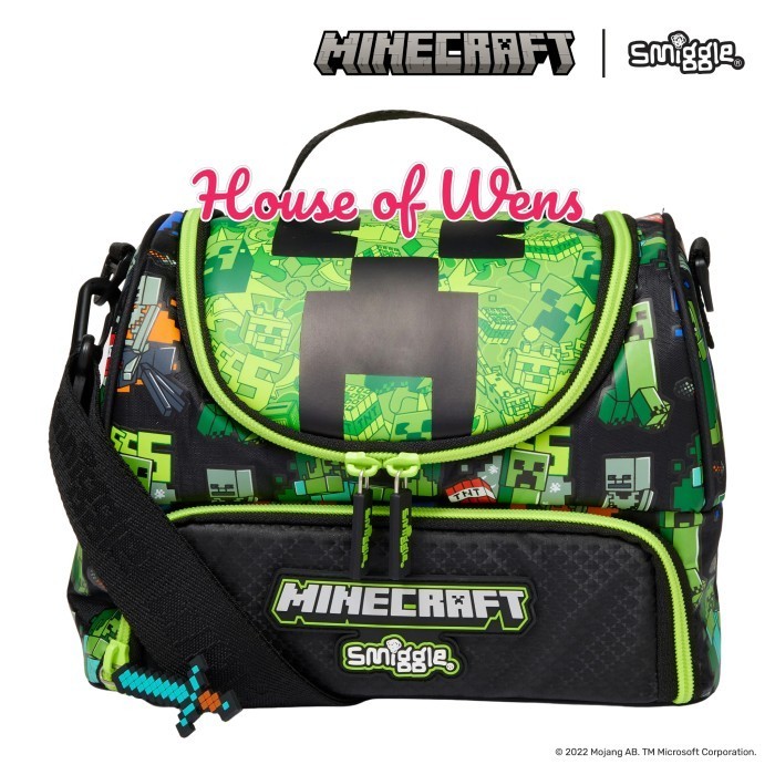 Risti Smiggle Minecraft Strap Lunchbox Original - Tas Bekal Smiggle