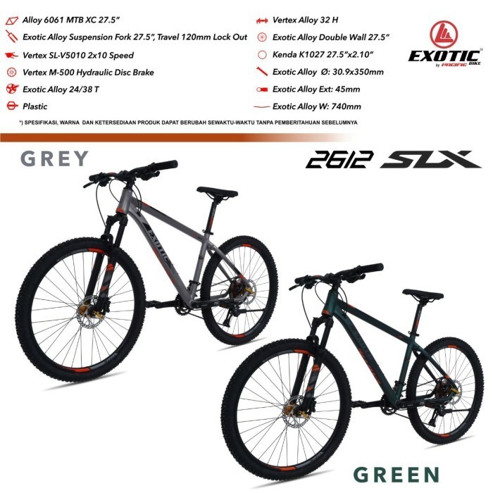 Sepeda Gunung /MTB 275" Exotic 2612 SLX