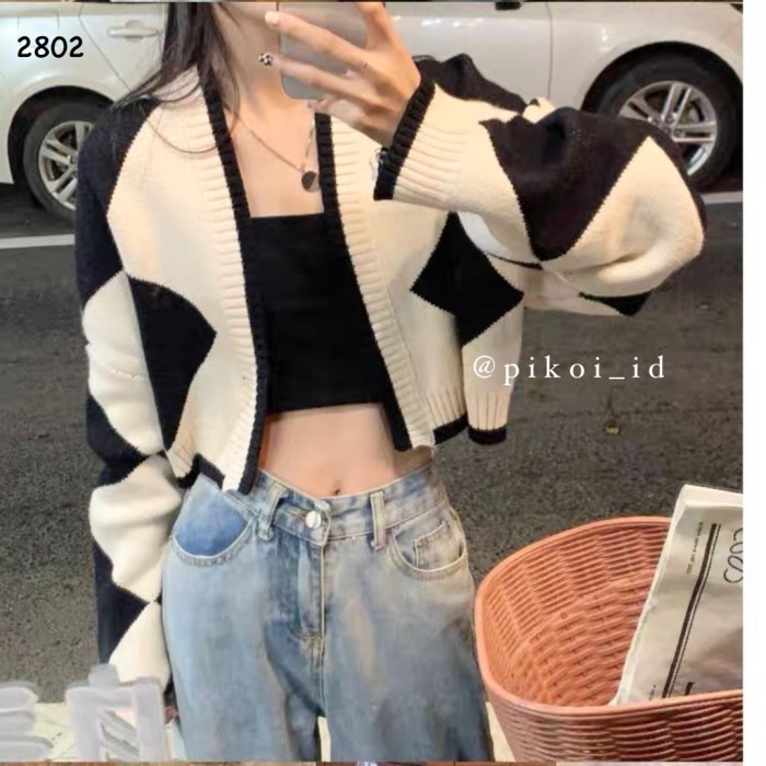 READY Cardigan knit impor wanita minimalis / outer rajut premium korea tebal
