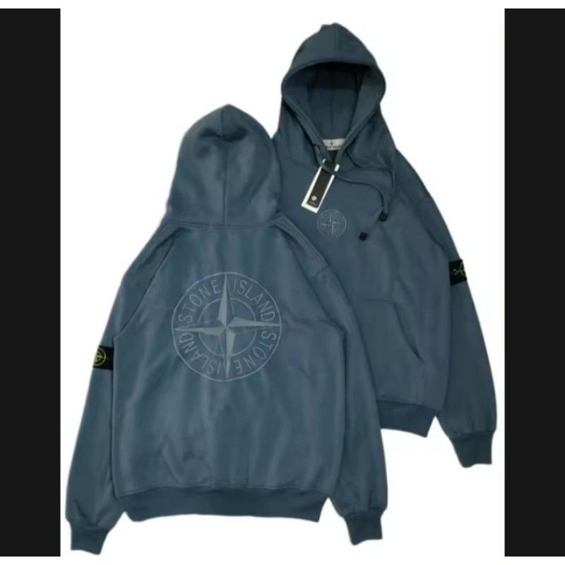 Sweater Hoodie Stone Island || Jaket Hoodie Tudung Stone Island Logo Bordir