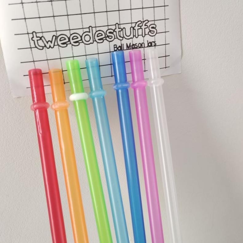 Promo Besar POLOS TRANSPARAN Reusable Straw - Sedotan plastik BPA FREE fits for mason jar - sedotan 