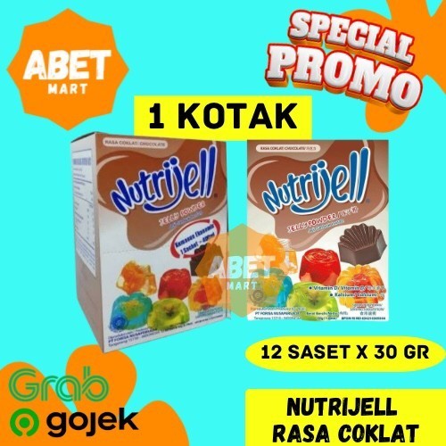 

BARANG TERLARIS !!! NutriJell Coklat 30 Gr 1 Box Isi 12 Pcs - 30Gr Pak Sachet Puding Jelly PACKING