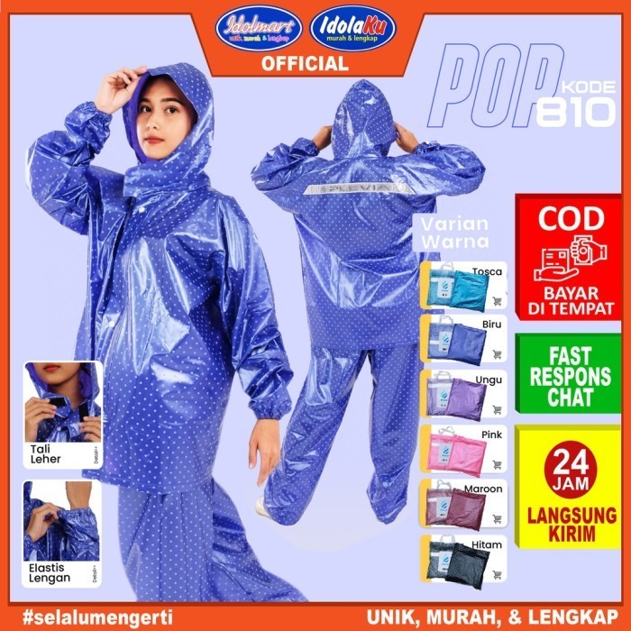 Idolmart Jas Hujan Dewasa /Jas Hujan 810 Plevia Pria Wanita Dewasa