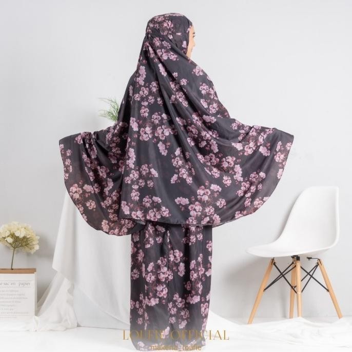 {POY} Mukena Traveling Mini Parasut Korea Motif Bunga