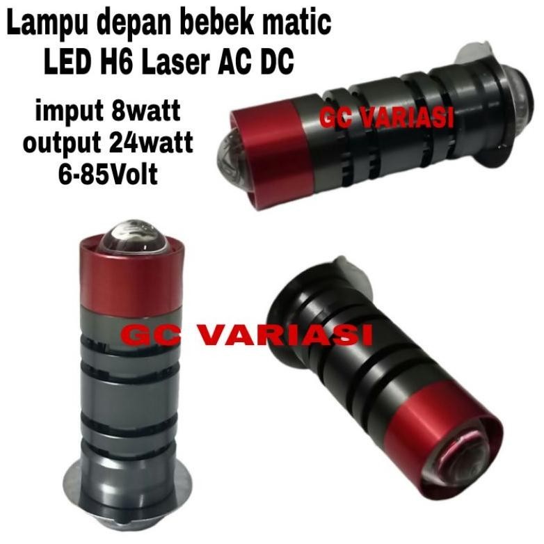 (AKSESORIS MOTOR) 1Thousand Lampu LED depan H6 Laser AC DC motor bebek matic High Low/bohlam LED dep