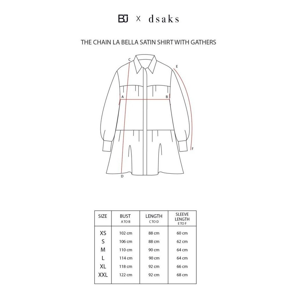 BISA COD - BENANG JARUM - THE CHAIN LA BELLA SATIN SHIRT WITH GATHERS - BLACK