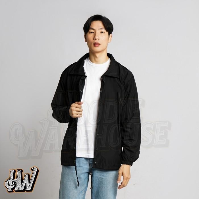 BISA COD - JAKET COACH POLOS DISTRO WINDBREAKER L - XXL