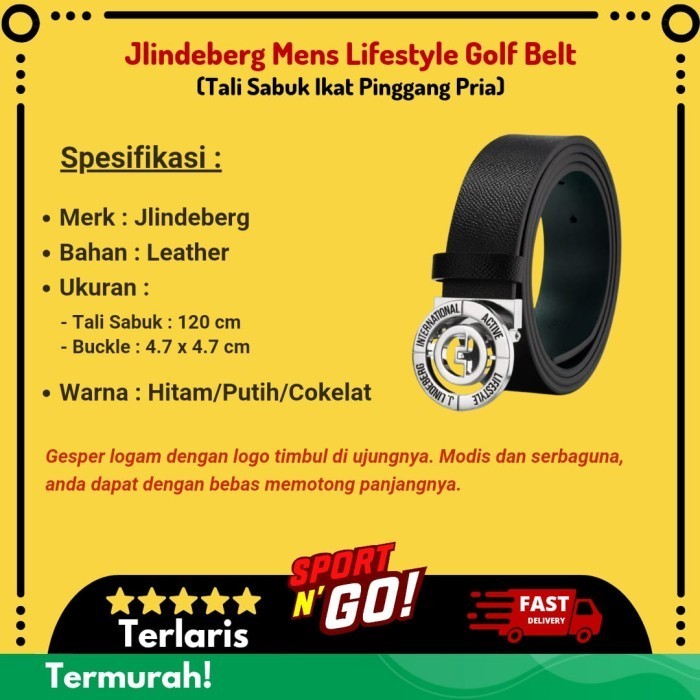 Jlindeberg Mens Lifestyle Golf Belt - Tali Sabuk Ikat Pinggang Pria