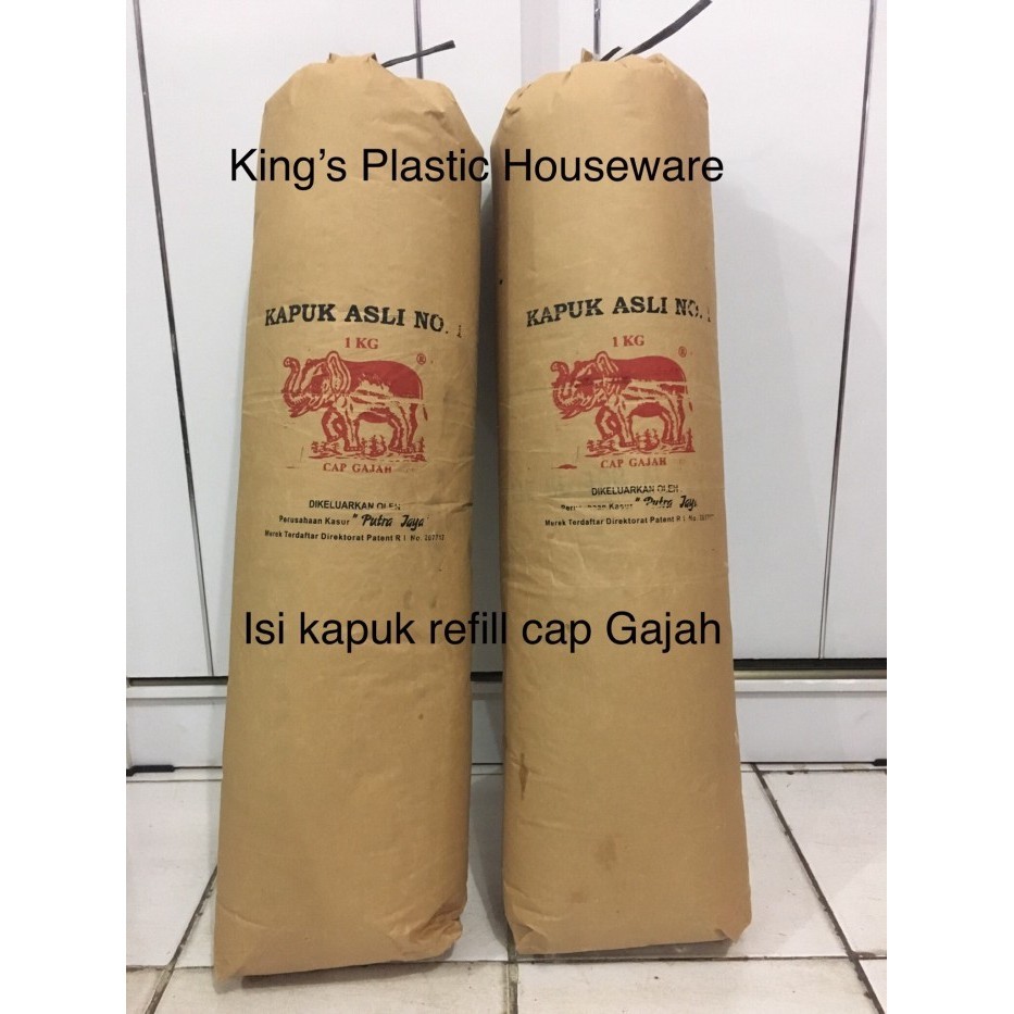 Kapuk Isi Ulang Refill Kiloan 1 Kilo Kg Asli Kapuk Cap Gajah  Ready
