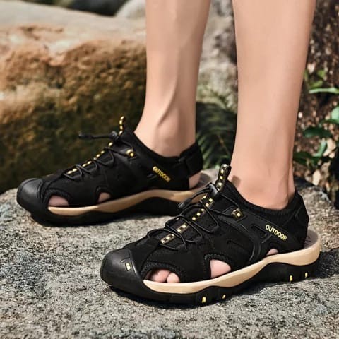 Sandal Pria / Sepatu Sandal Kulit / Sandal Gunung Keren Import