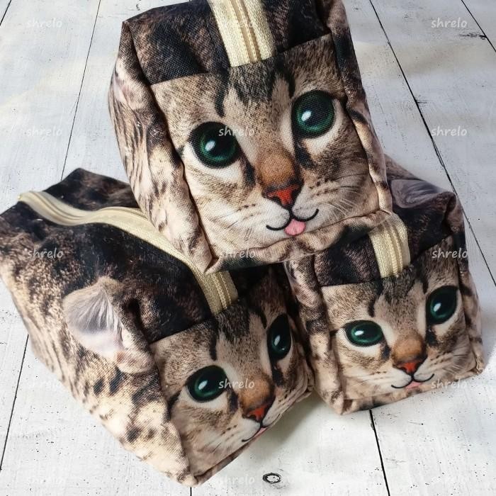

Tempat Pensil , Tempat Make Up , Pouch Make Up Kotak Kucing Lucu buat kado, make up, tempat pensil