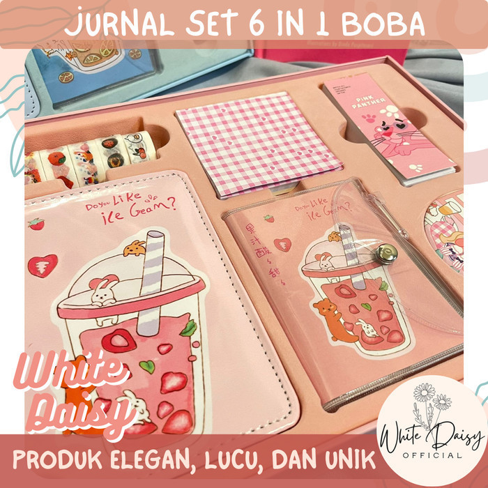 

Ready Jurnal set 6 in 1 hadiah ulang tahun Gift Box hampers present Boba ice