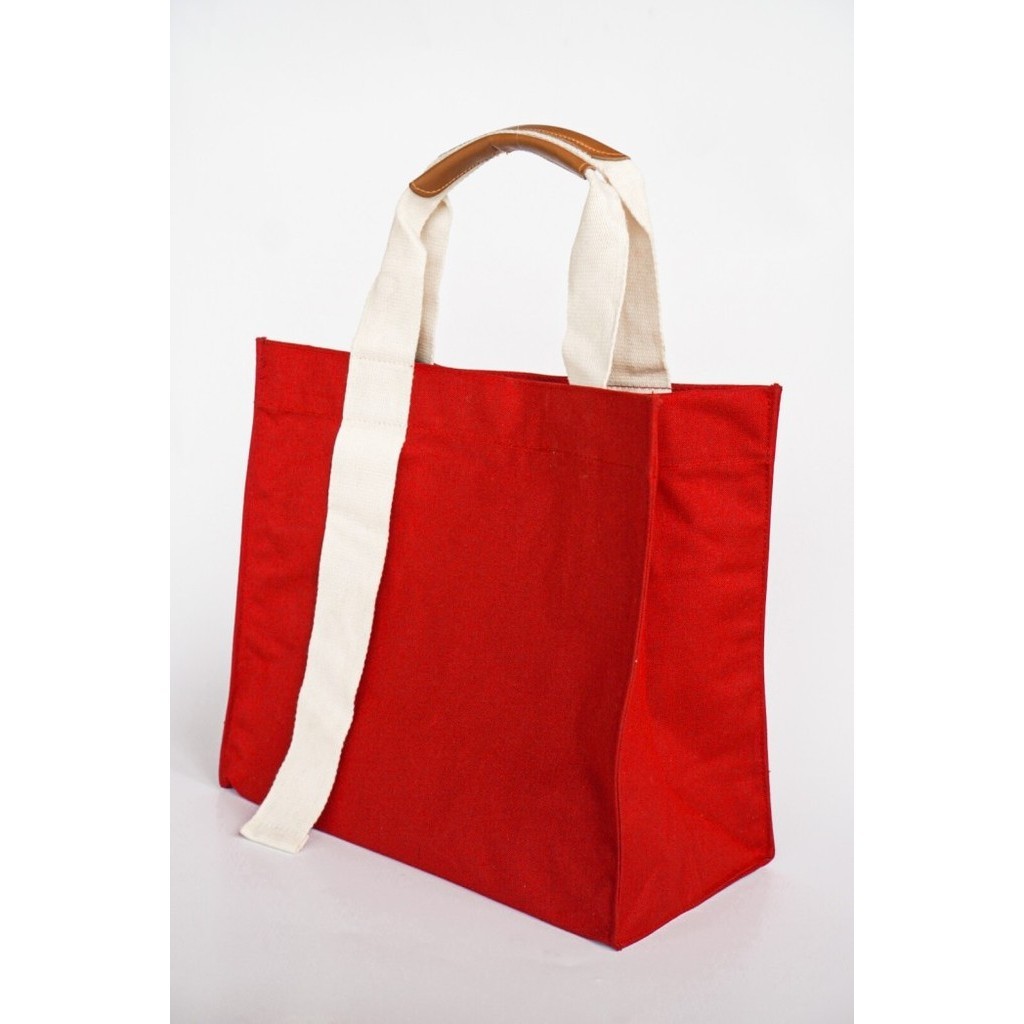 

Ready Tas Tote Bag custom Free nama satuan gift hampers souvenir merah logo