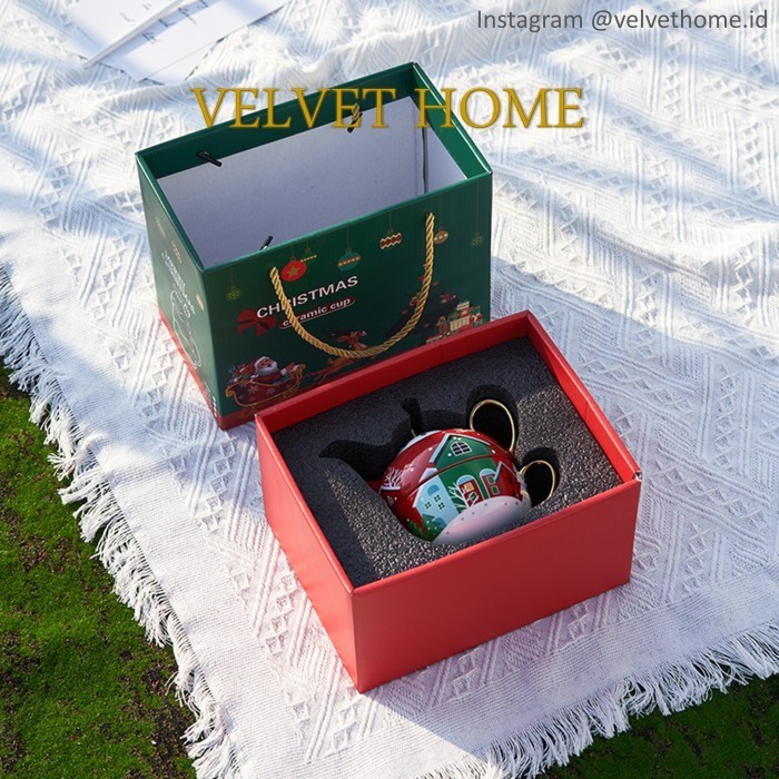 

Ready Tea set Natal hampers christmas teapot cangkir cup mug gift santa