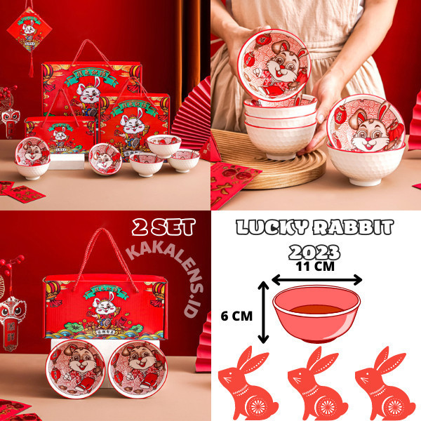 

Ready MANGKOK KERAMIK RABBIT KELINCI / HAMPER NEW YEAR IMLEK NATAL + SUMPIT