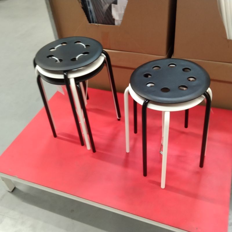 Kursi bangku stool bulat kaki besi ikea marius max beban 100kg TC-0587
